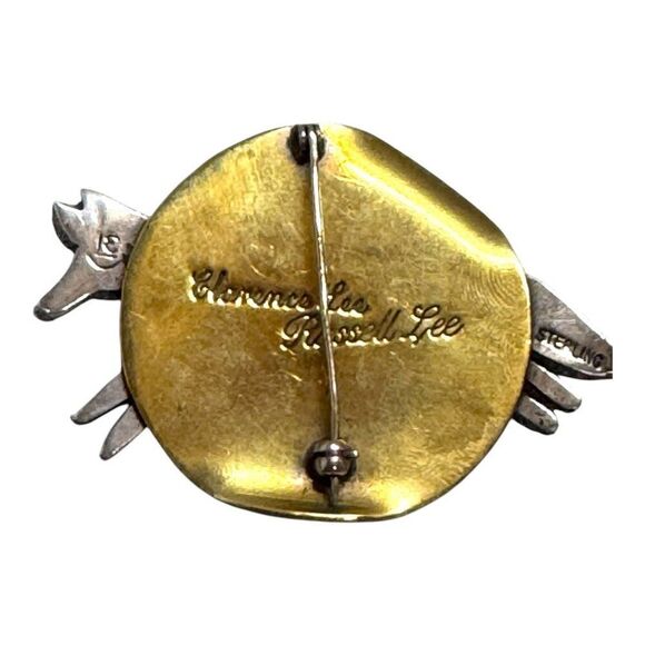 Vintage Navajo RARE Clarence and Russell Lee Sterling Silver Running Fox Brooch - Picture 2 of 7